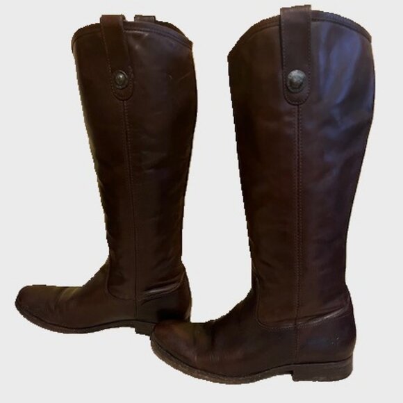 Melissa Button Dark Brown Leather riding boots (8.5 B US) - Picture 2 of 11